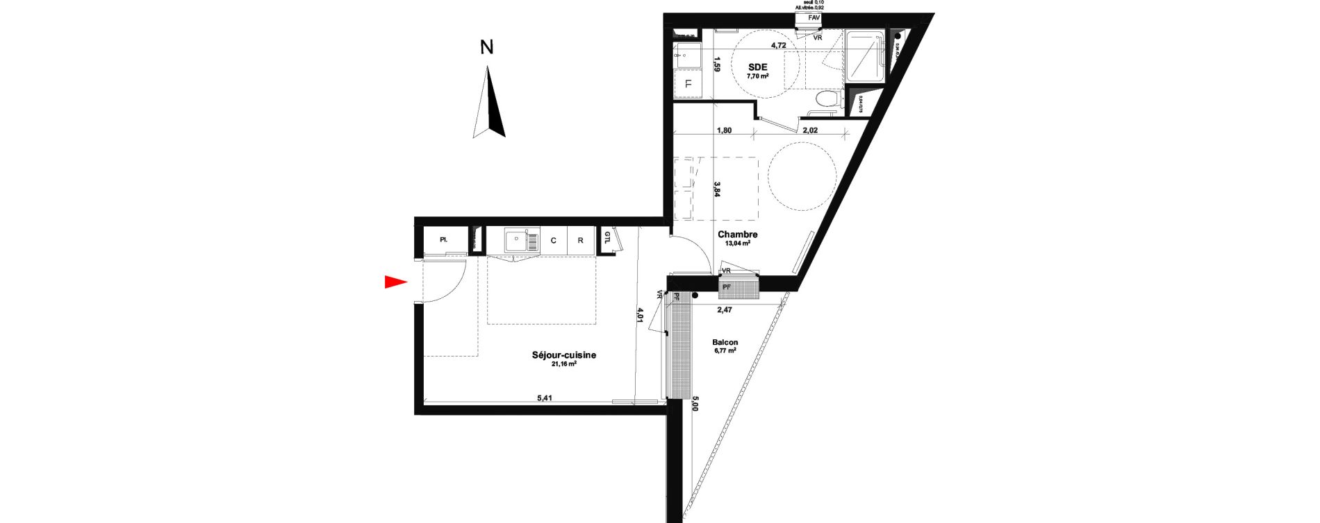 Appartement T2 de 41,90 m2 &agrave; Fleury-Sur-Orne Les hauts de l'orne