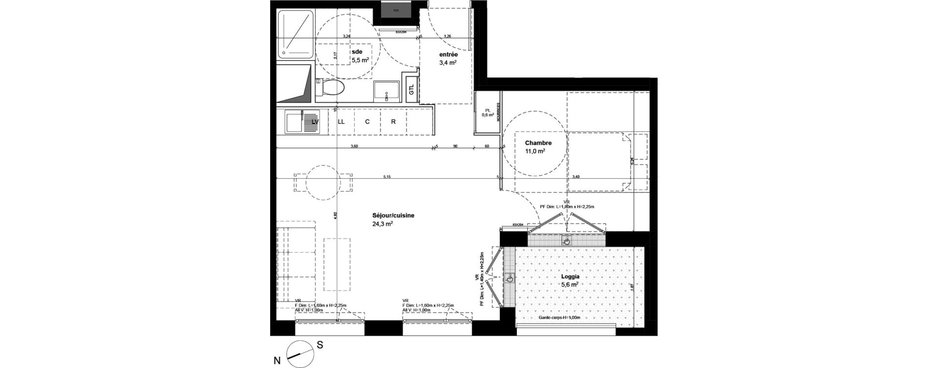 Appartement T2 de 44,80 m2 &agrave; Fleury-Sur-Orne Centre