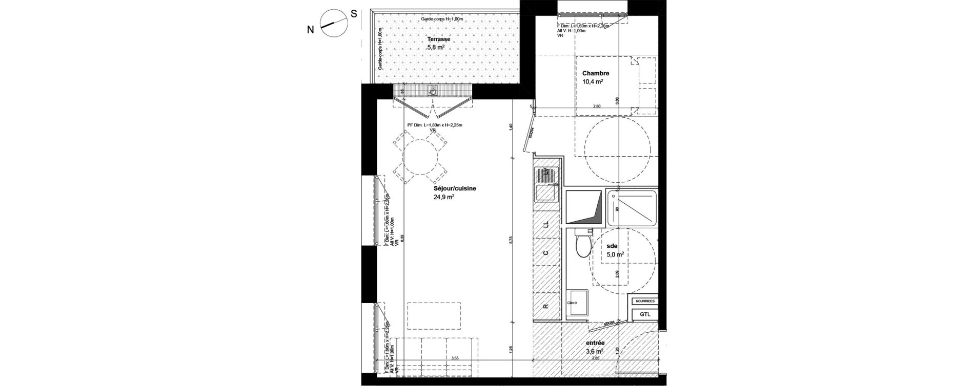 Appartement T2 de 43,90 m2 &agrave; Fleury-Sur-Orne Centre
