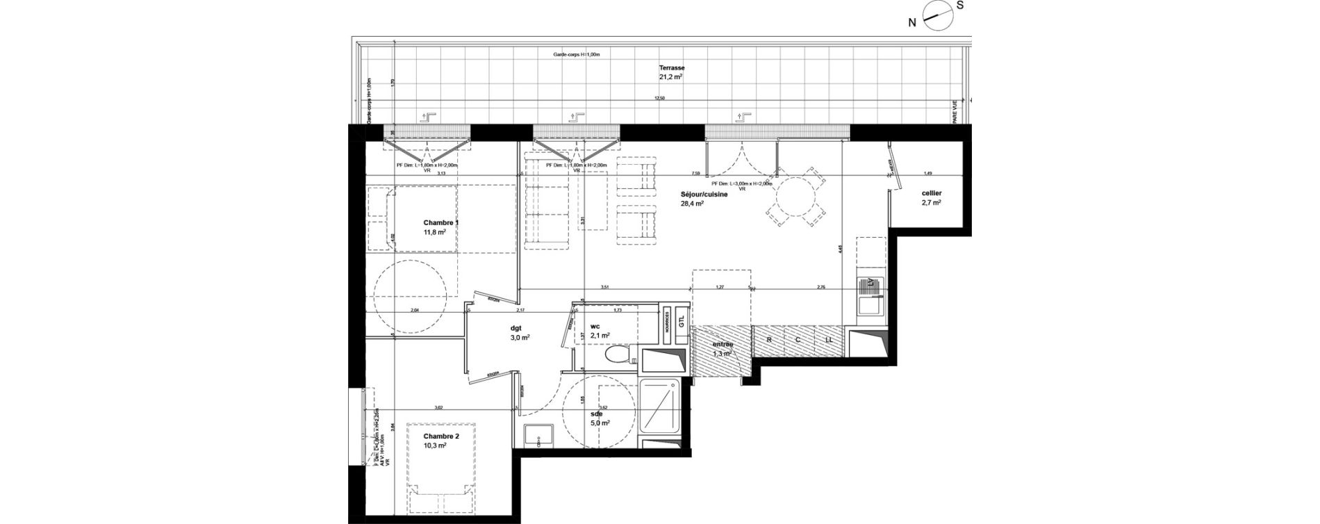 Appartement T3 de 64,60 m2 &agrave; Fleury-Sur-Orne Centre
