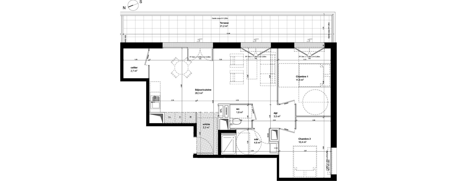 Appartement T3 de 66,30 m2 &agrave; Fleury-Sur-Orne Centre