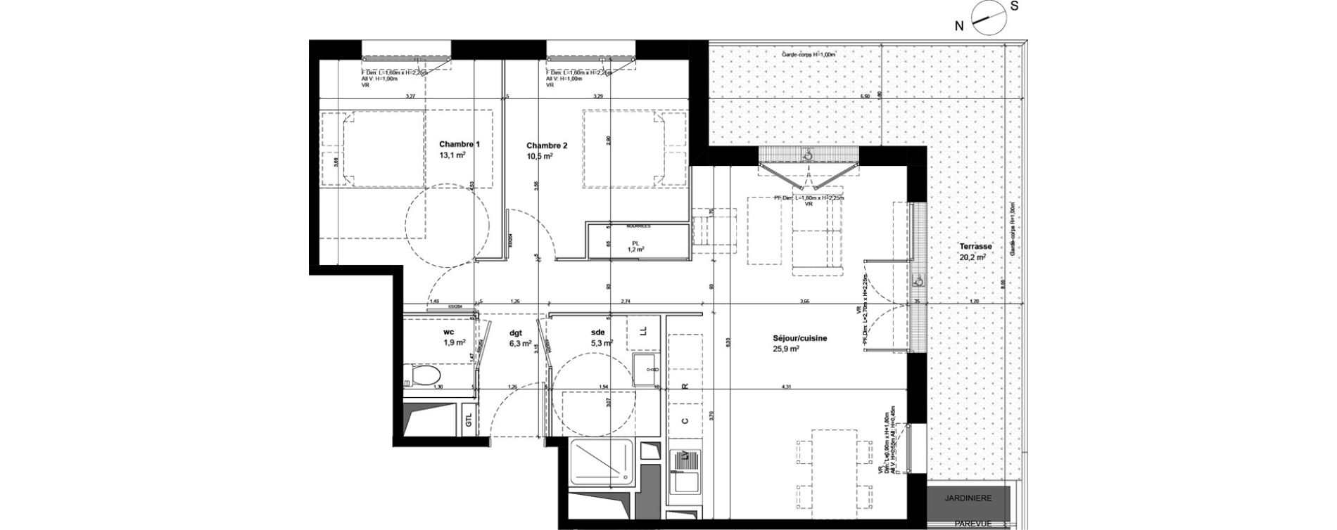 Appartement T3 de 94,20 m2 &agrave; Fleury-Sur-Orne Centre