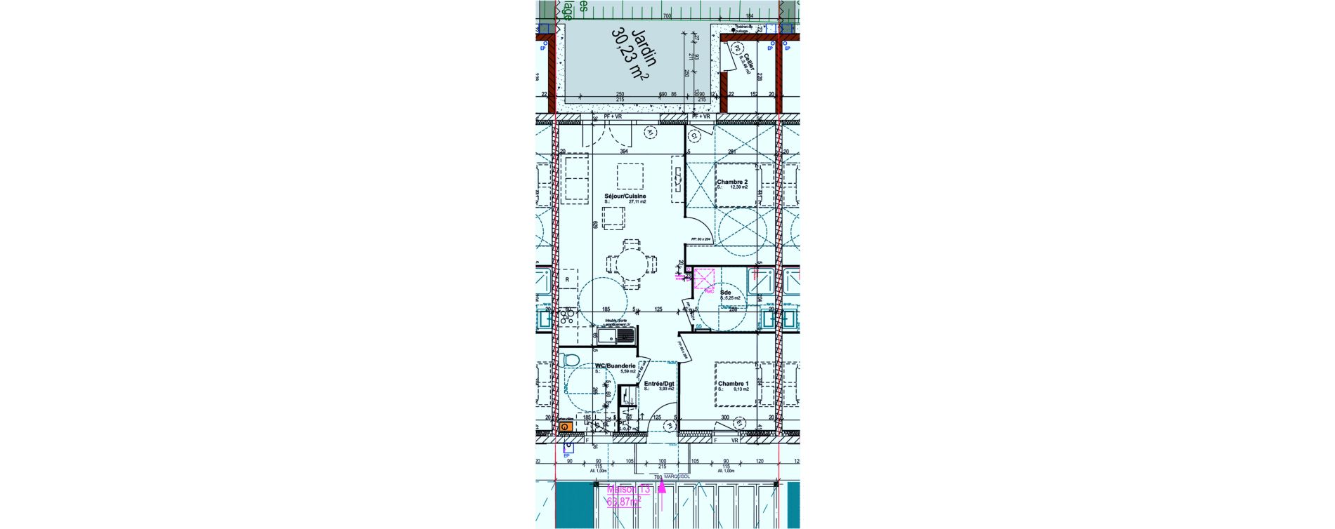 Maison T3 de 63,87 m2 &agrave; Fleury-Sur-Orne Centre