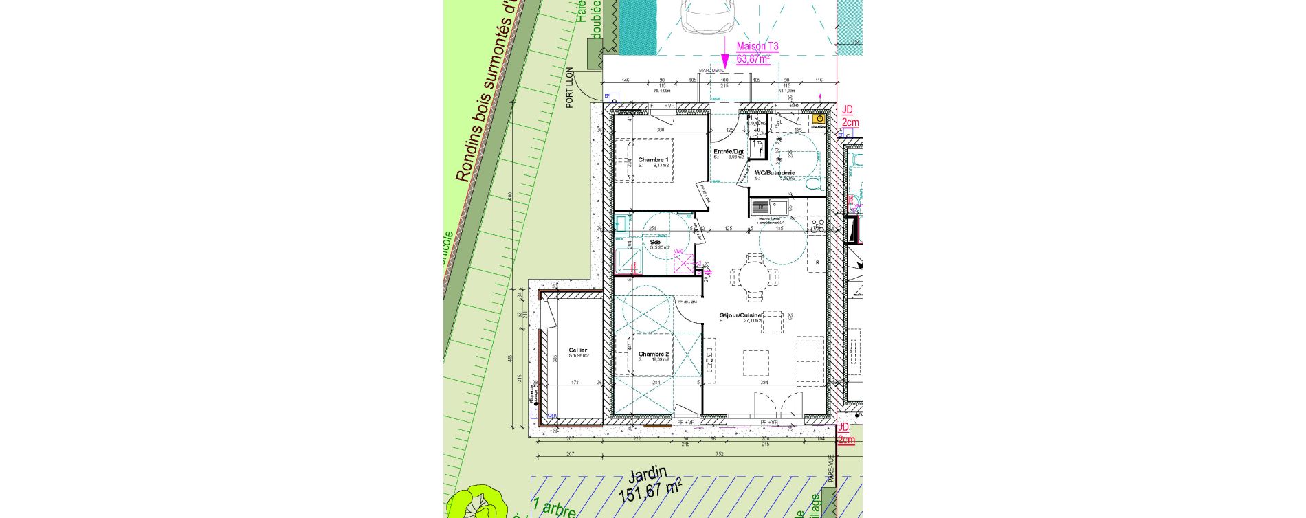Maison T3 de 63,87 m2 &agrave; Fleury-Sur-Orne Centre