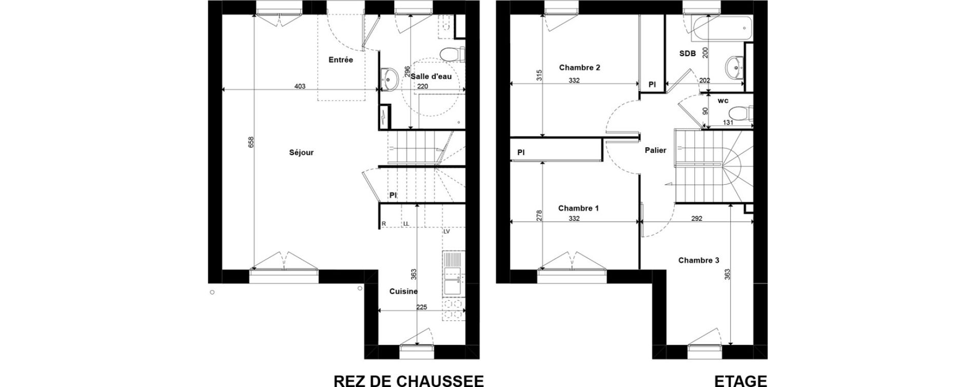 Maison T4 de 82,80 m2 &agrave; Giberville Centre