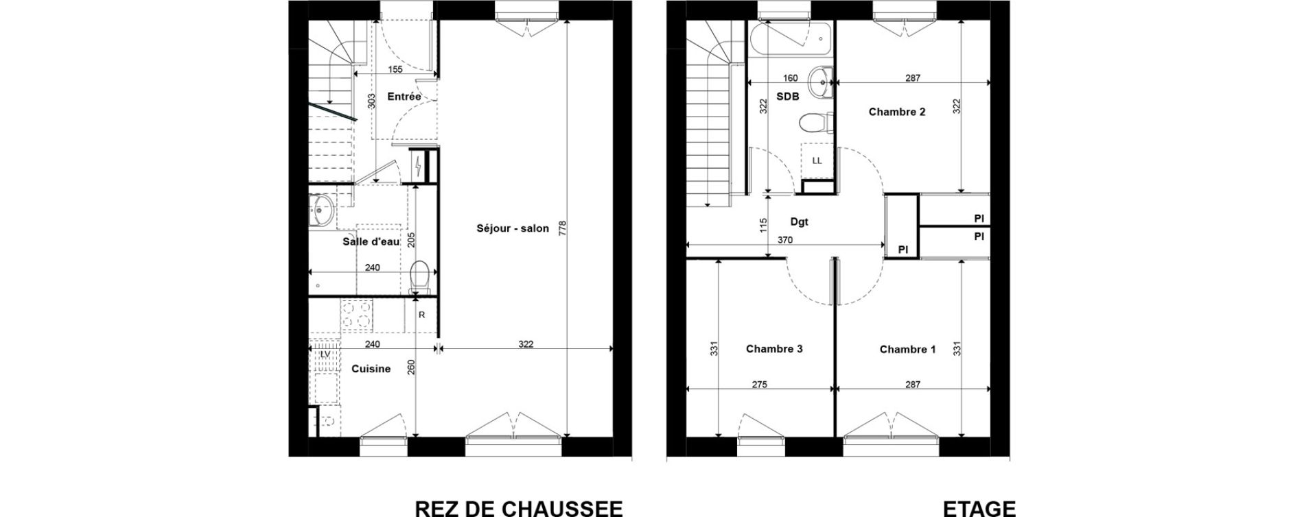 Maison T4 de 80,04 m2 &agrave; Giberville Centre
