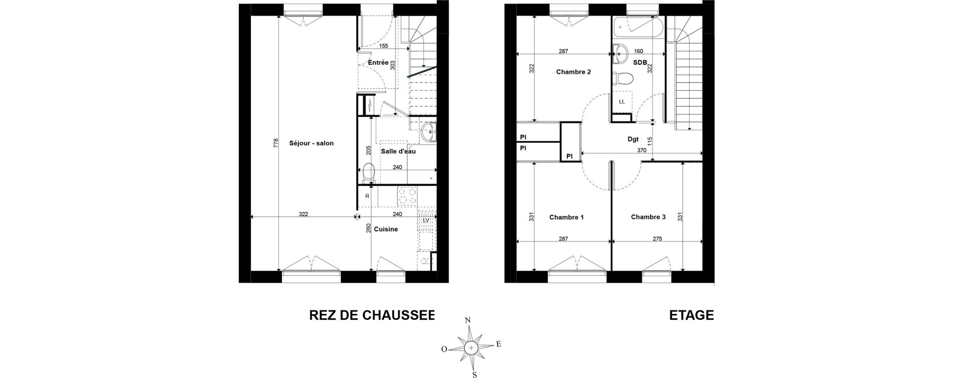 Maison T4 de 80,04 m2 &agrave; Giberville Centre