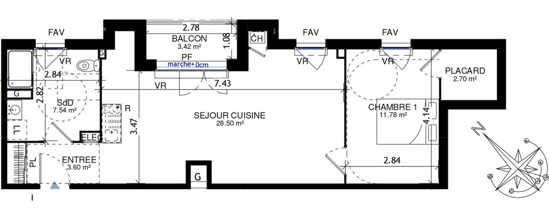 Appartement T2 de 54,43 m2 &agrave; Honfleur Centre