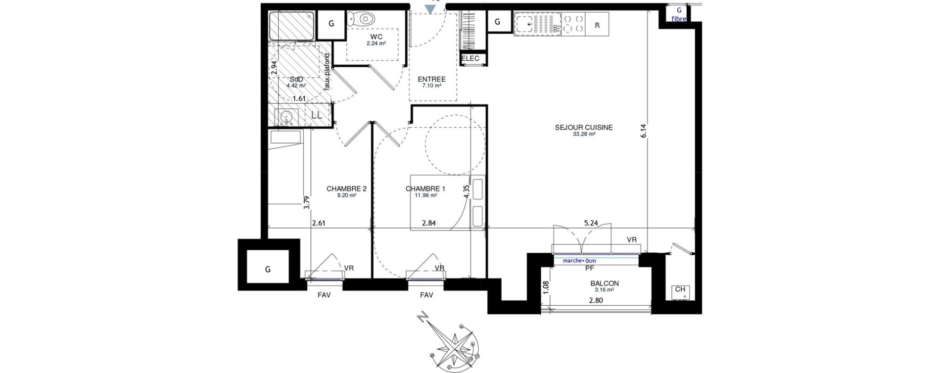 Appartement T3 de 68,20 m2 &agrave; Honfleur Centre