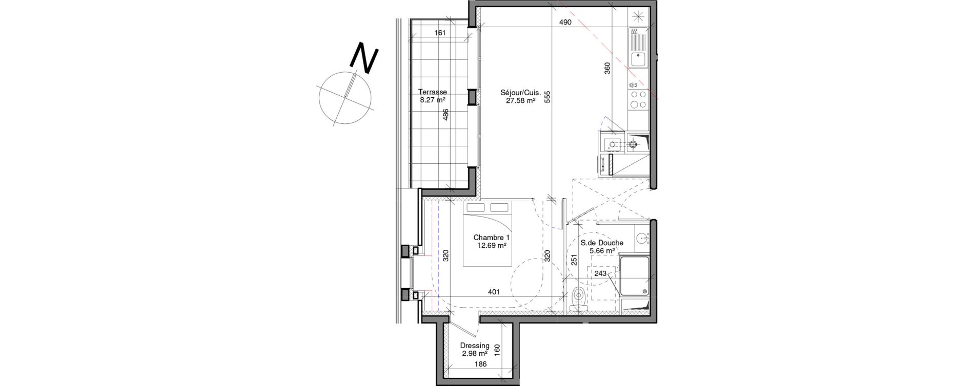 Appartement T2 de 48,90 m2 &agrave; Honfleur Centre