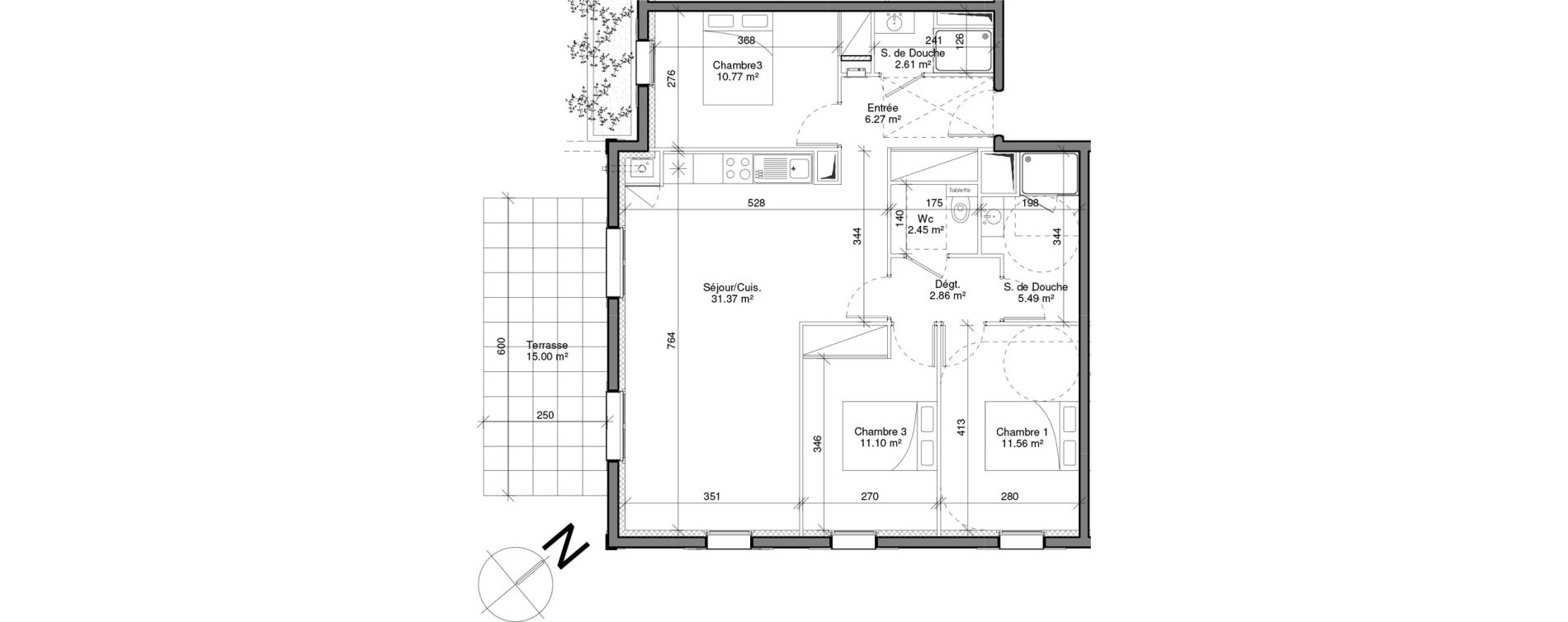 Appartement T4 de 84,48 m2 &agrave; Honfleur Centre