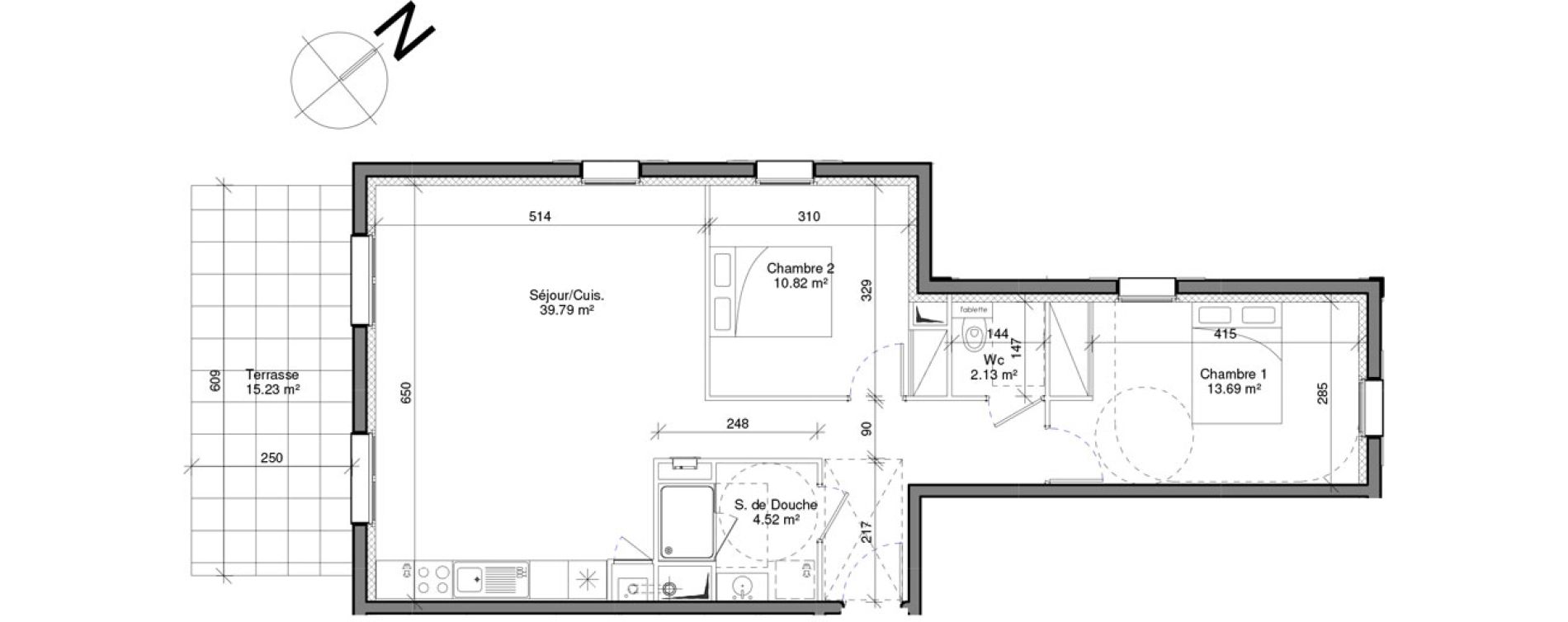 Appartement T3 de 70,95 m2 &agrave; Honfleur Centre