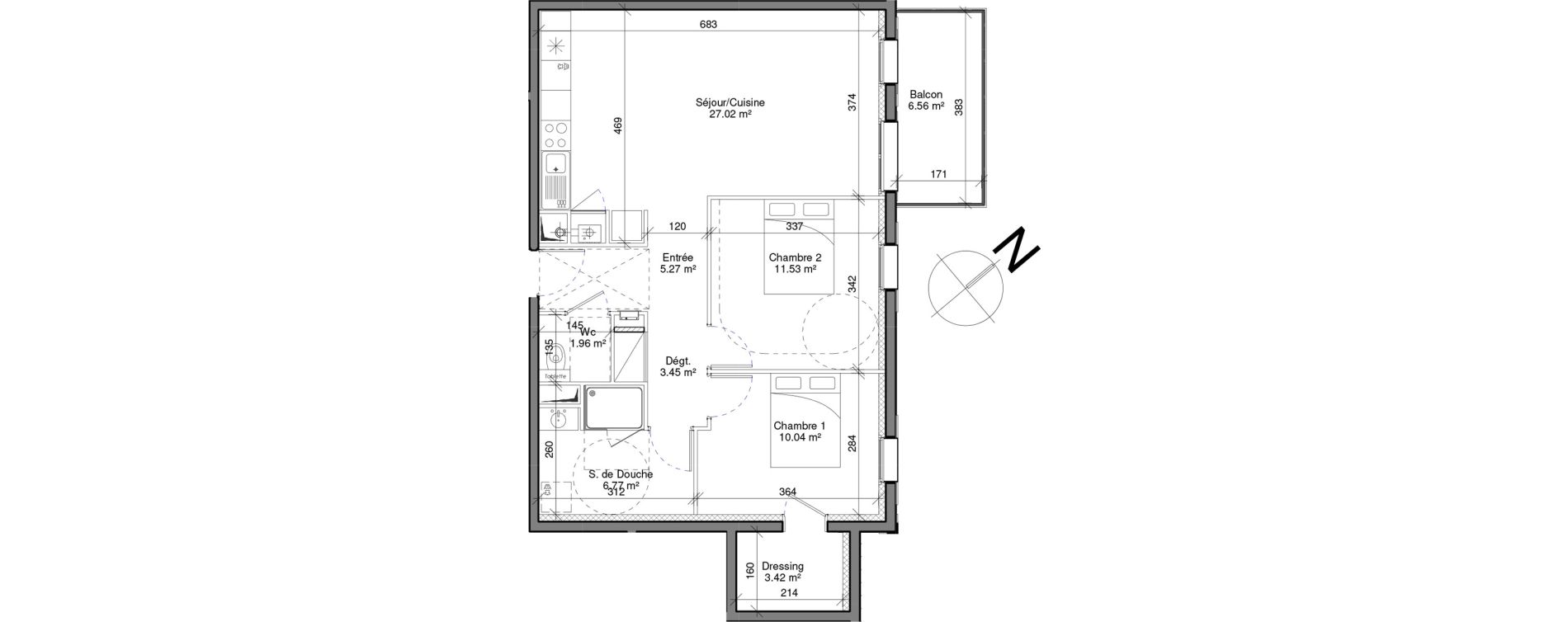 Appartement T3 de 69,47 m2 &agrave; Honfleur Centre