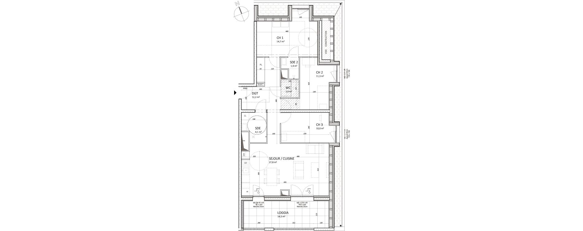 Appartement T4 de 84,00 m2 &agrave; Honfleur Centre