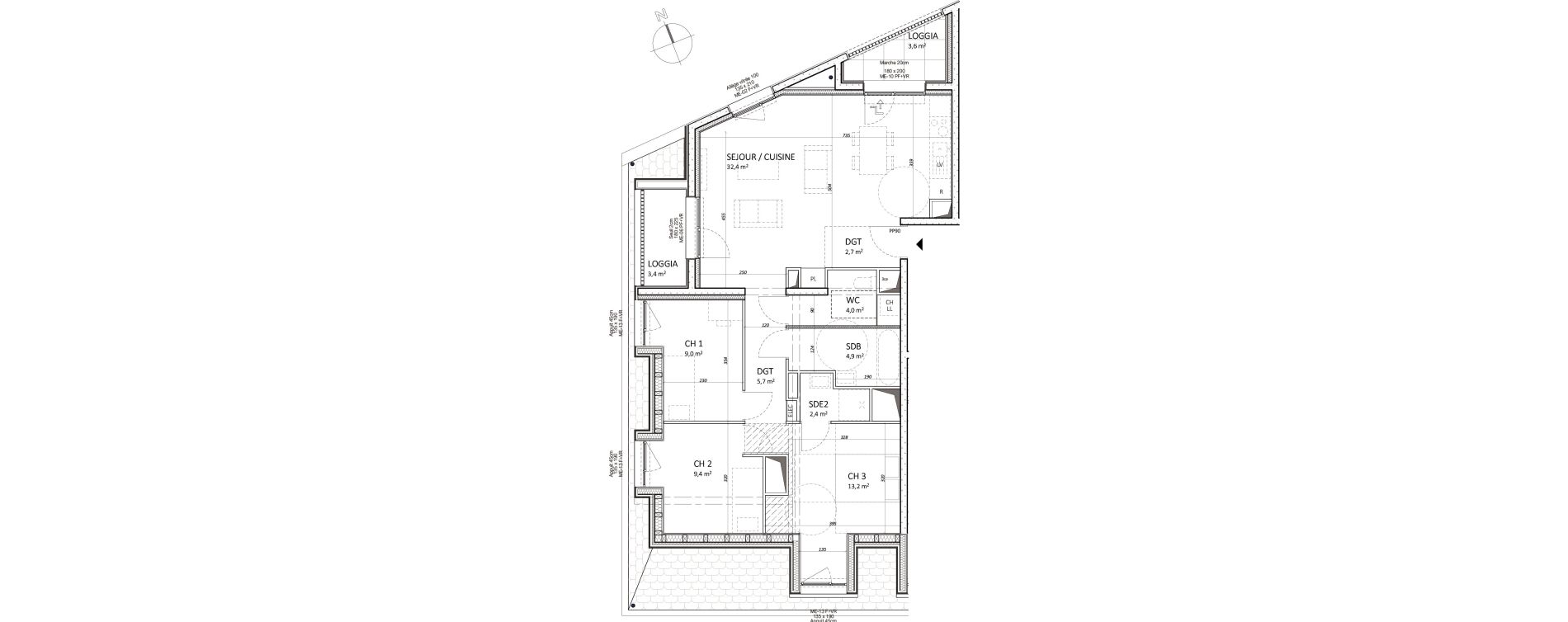 Appartement T4 de 83,70 m2 &agrave; Honfleur Centre