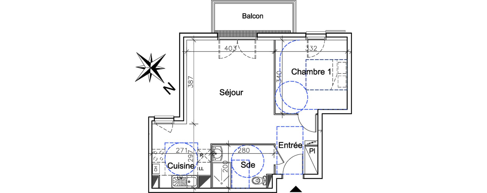 Appartement T2 de 46,85 m2 &agrave; Honfleur Centre