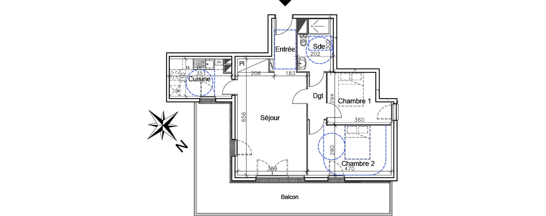Appartement T3 de 65,20 m2 &agrave; Honfleur Centre