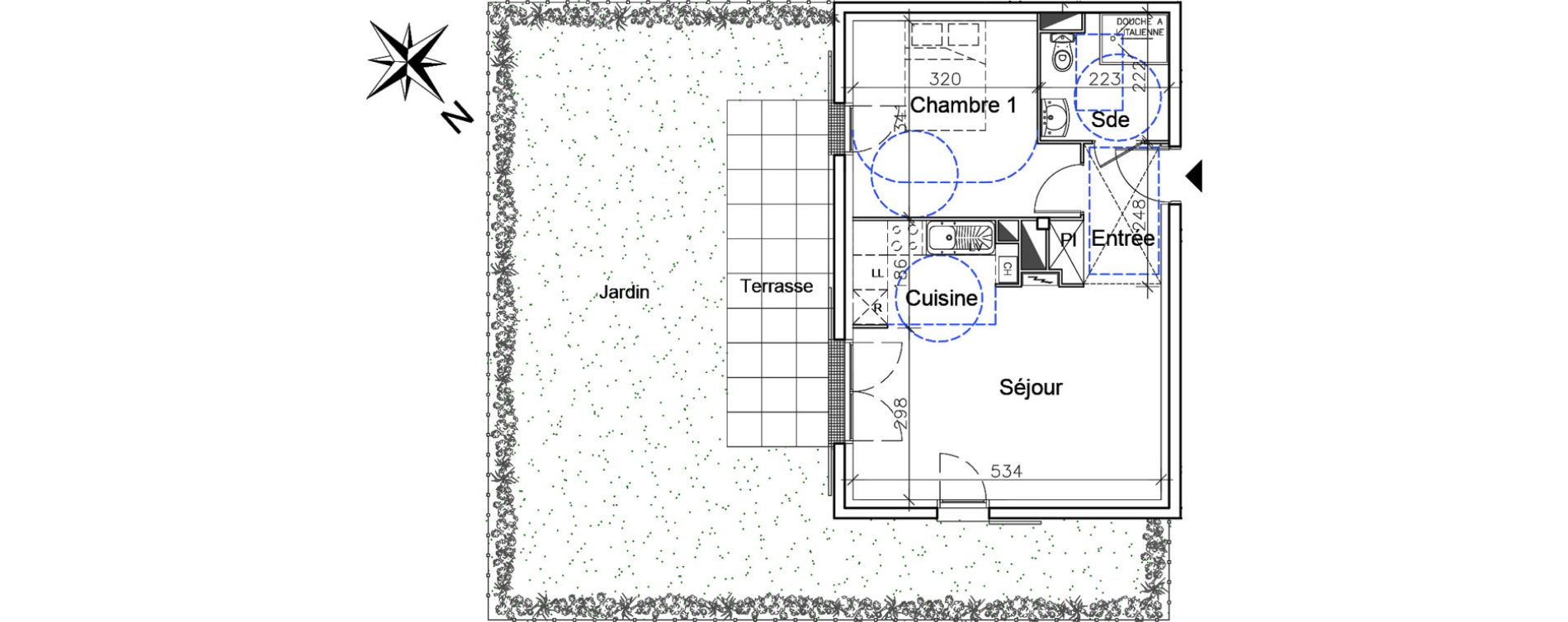 Appartement T2 de 43,30 m2 &agrave; Honfleur Centre