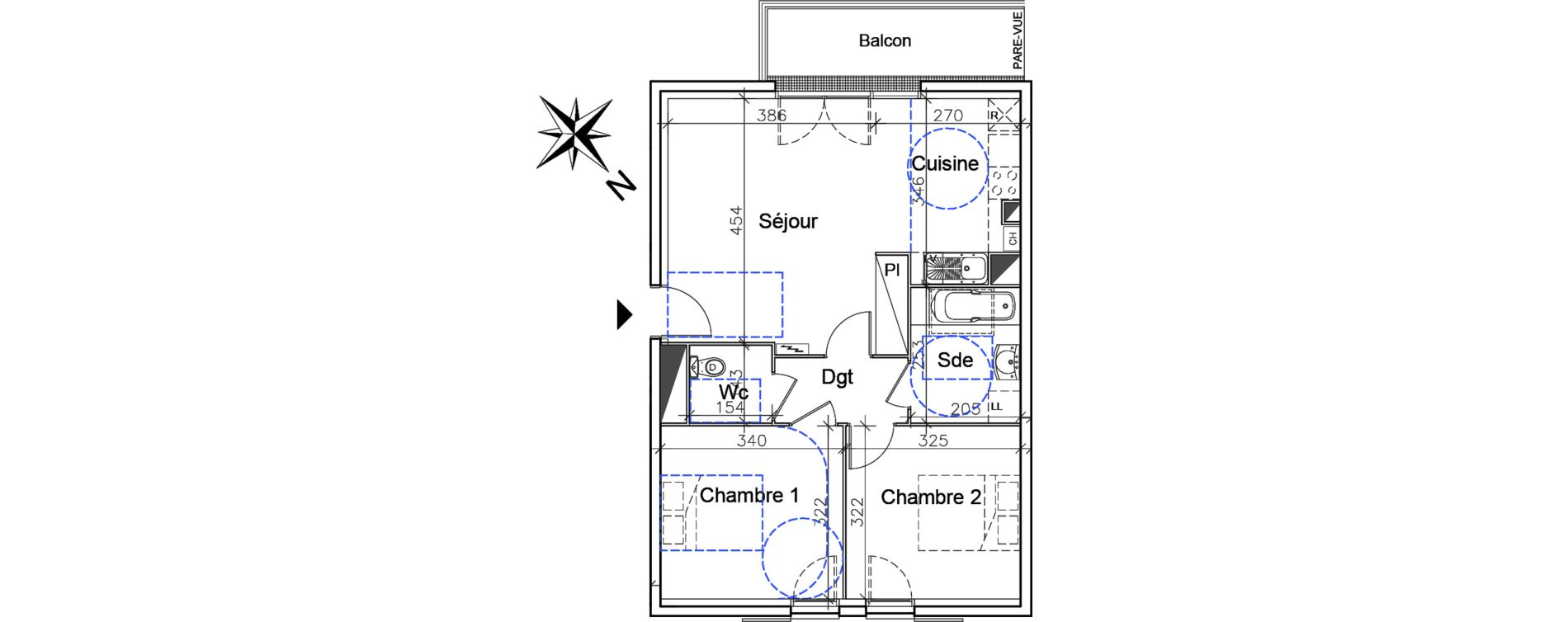 Appartement T3 de 59,25 m2 &agrave; Honfleur Centre