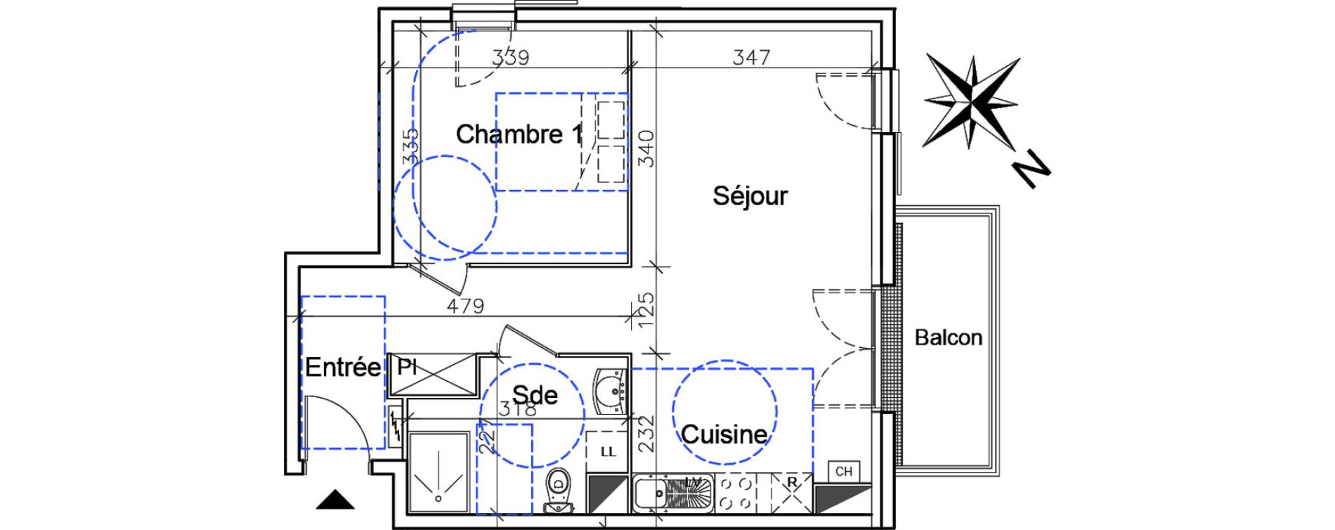 Appartement T2 de 50,25 m2 &agrave; Honfleur Centre