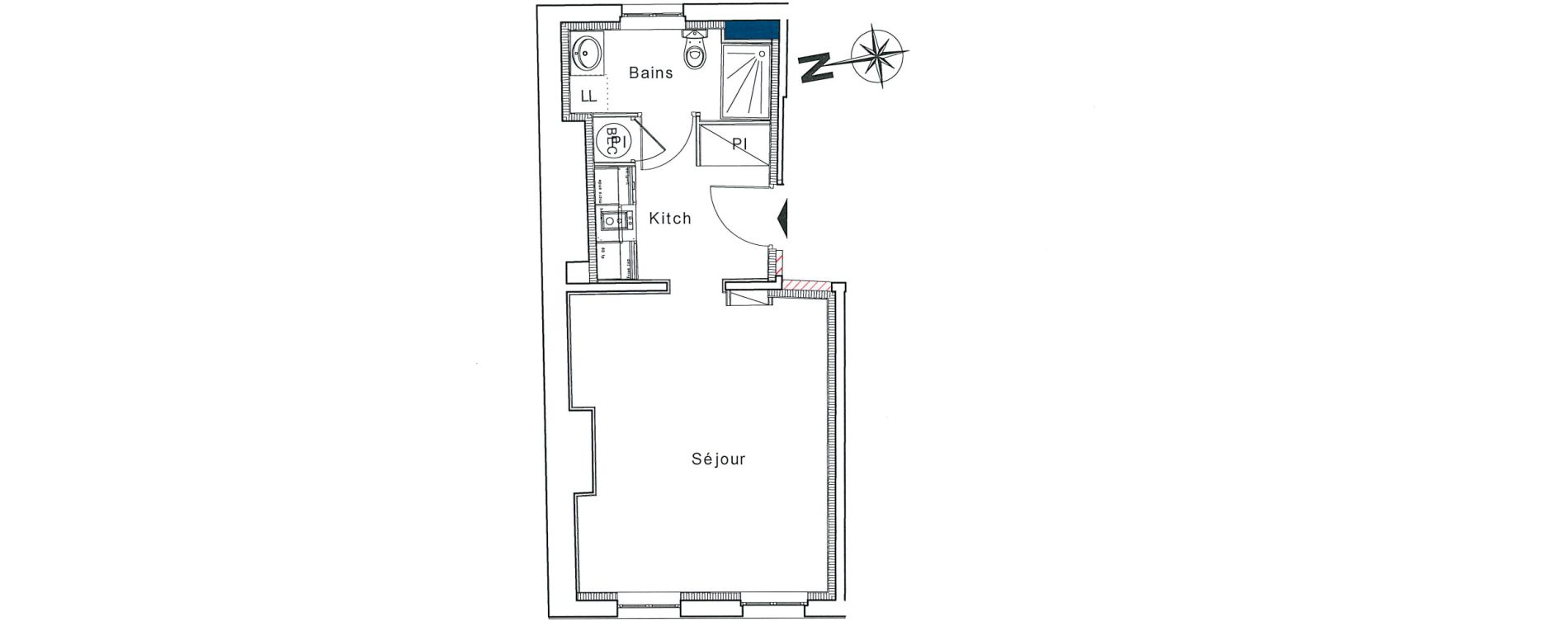 Appartement T1 de 33,50 m2 &agrave; Honfleur Centre