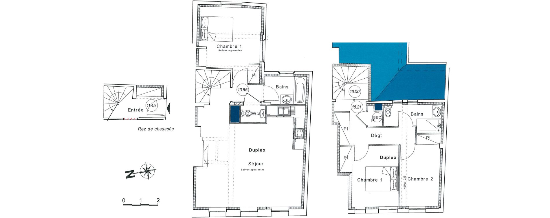 Duplex T4 de 96,25 m2 &agrave; Honfleur Centre