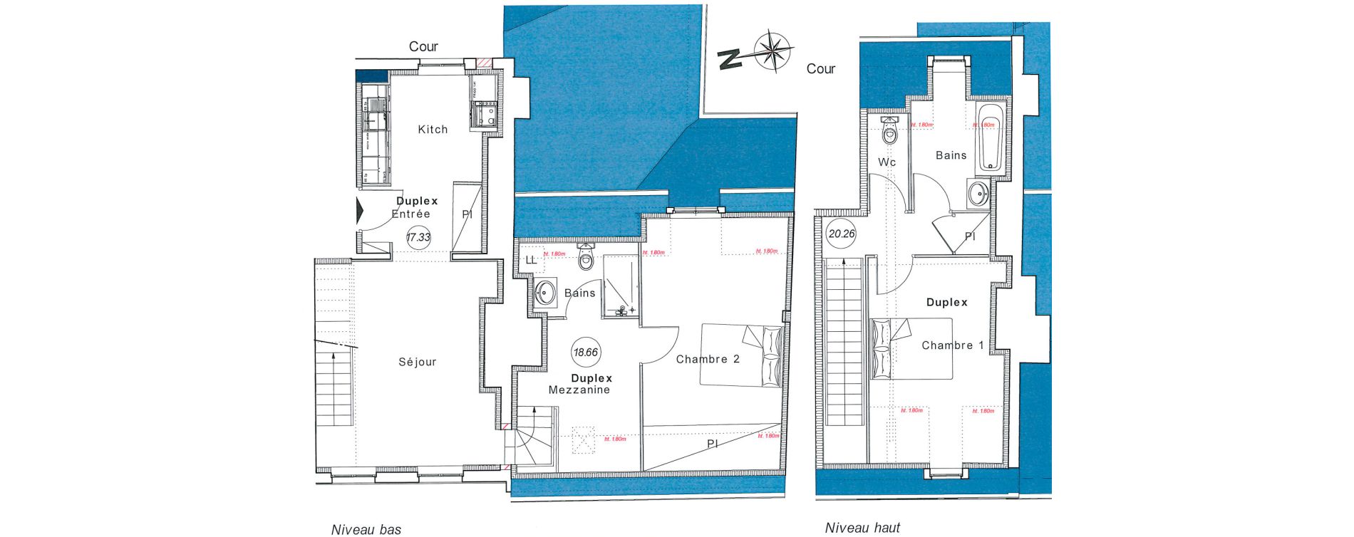 Duplex T3 de 82,10 m2 &agrave; Honfleur Centre