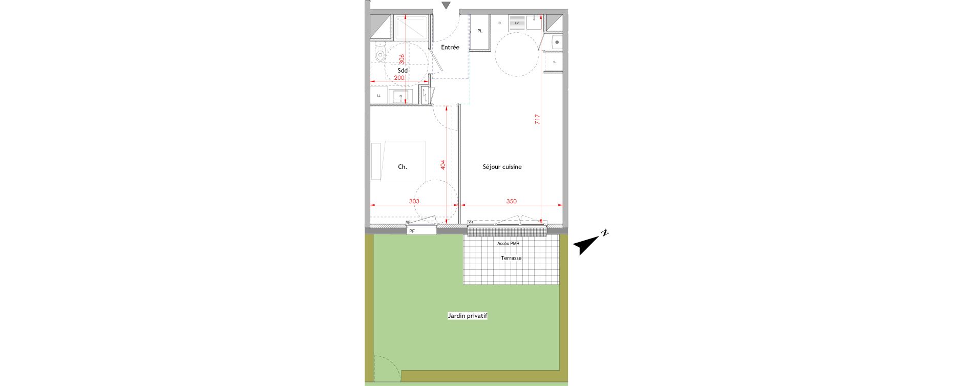 Appartement T2 de 44,93 m2 &agrave; Honfleur Centre
