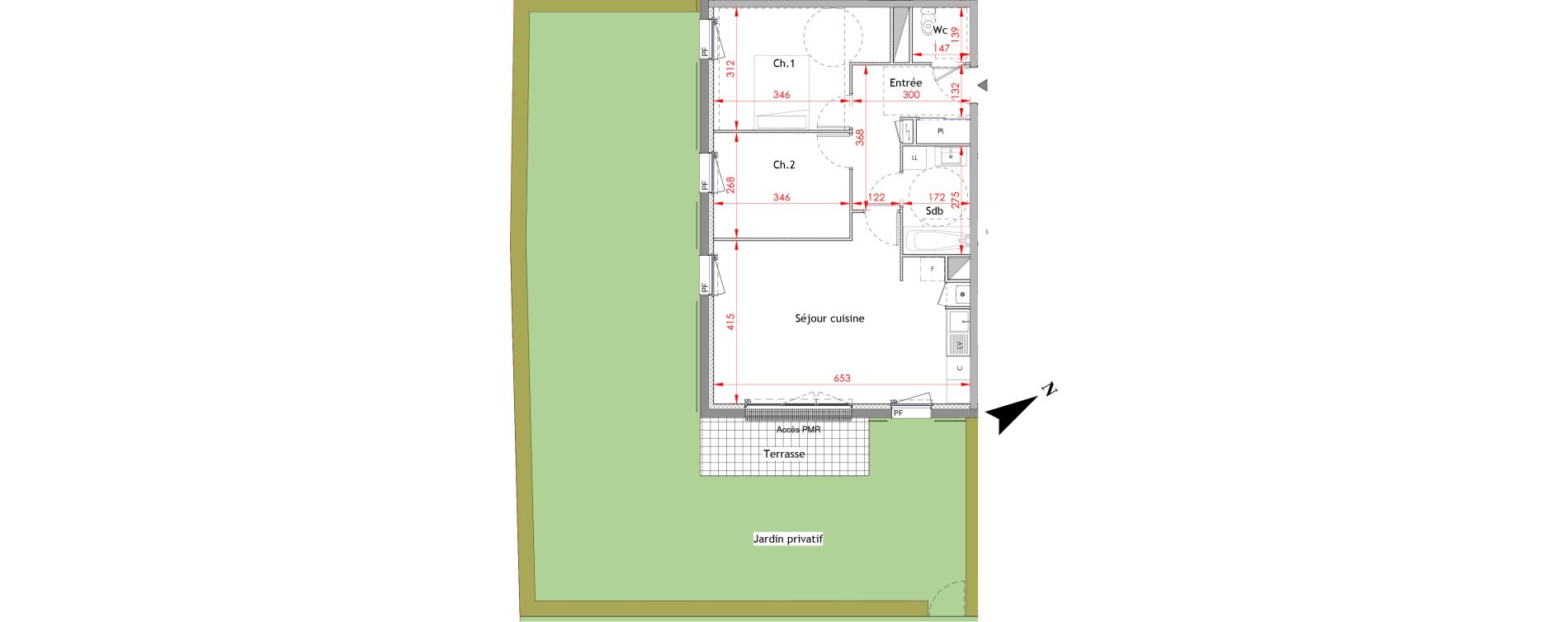 Appartement T3 de 62,65 m2 &agrave; Honfleur Centre