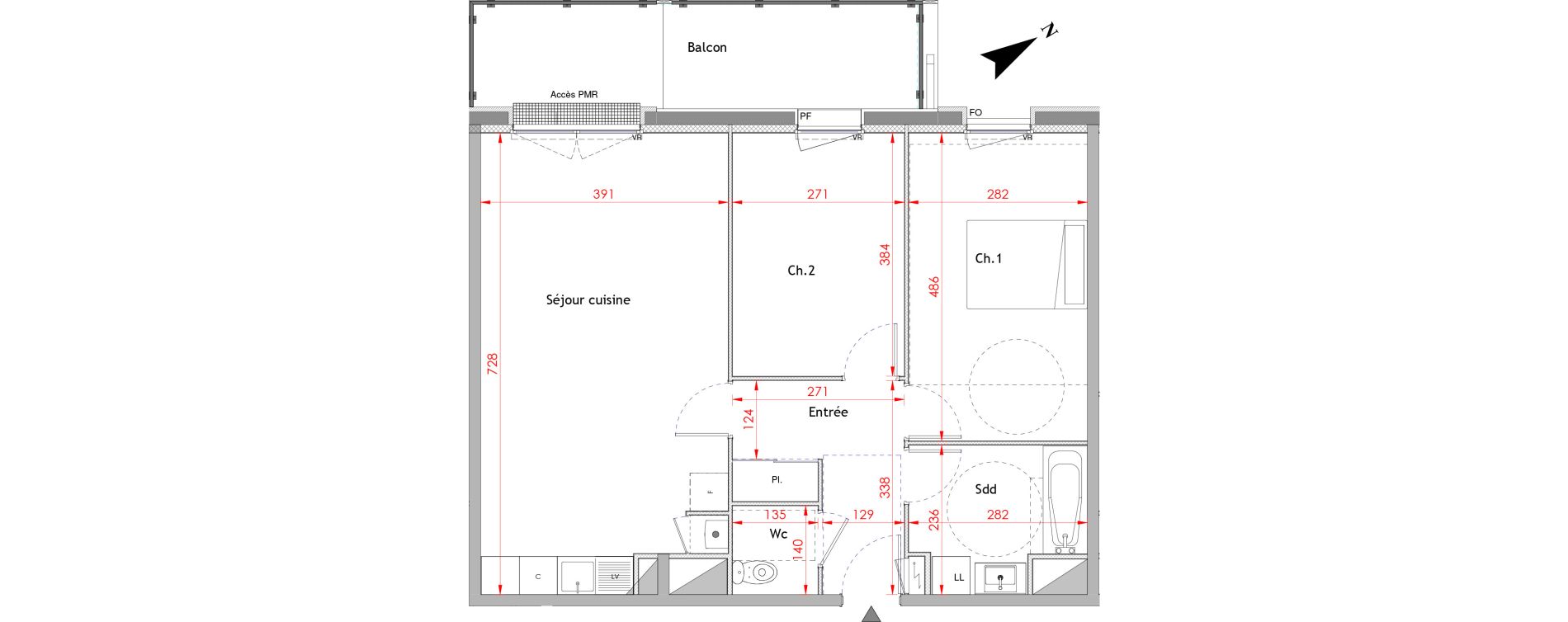 Appartement T3 de 66,30 m2 &agrave; Honfleur Centre