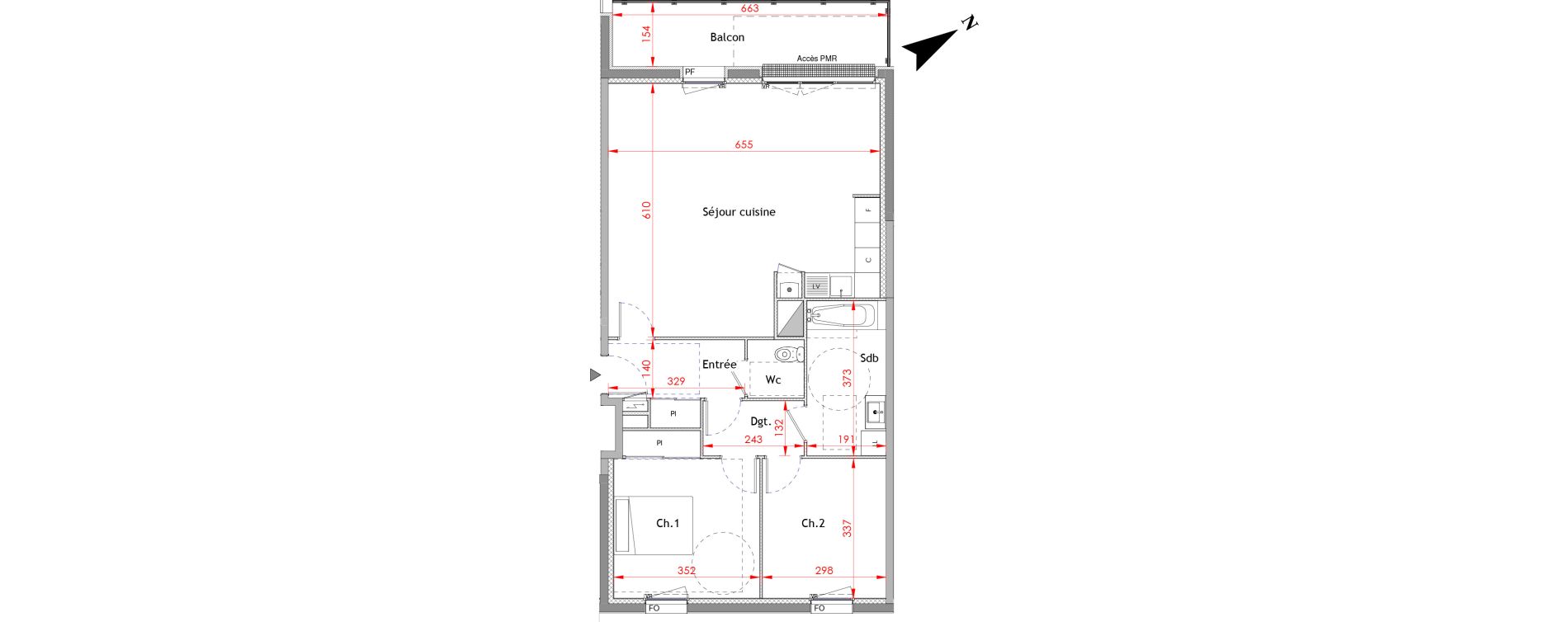 Appartement T3 de 78,25 m2 &agrave; Honfleur Centre