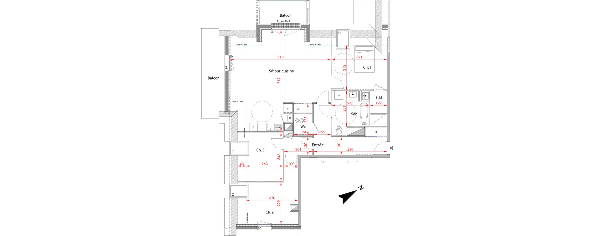 Appartement T4 de 98,57 m2 &agrave; Honfleur Centre