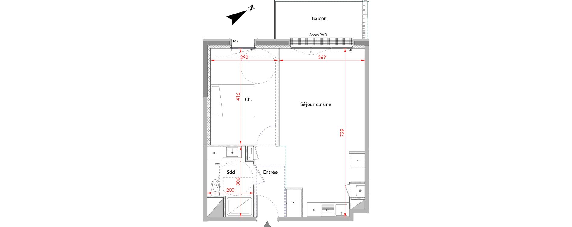 Appartement T2 de 46,50 m2 &agrave; Honfleur Centre