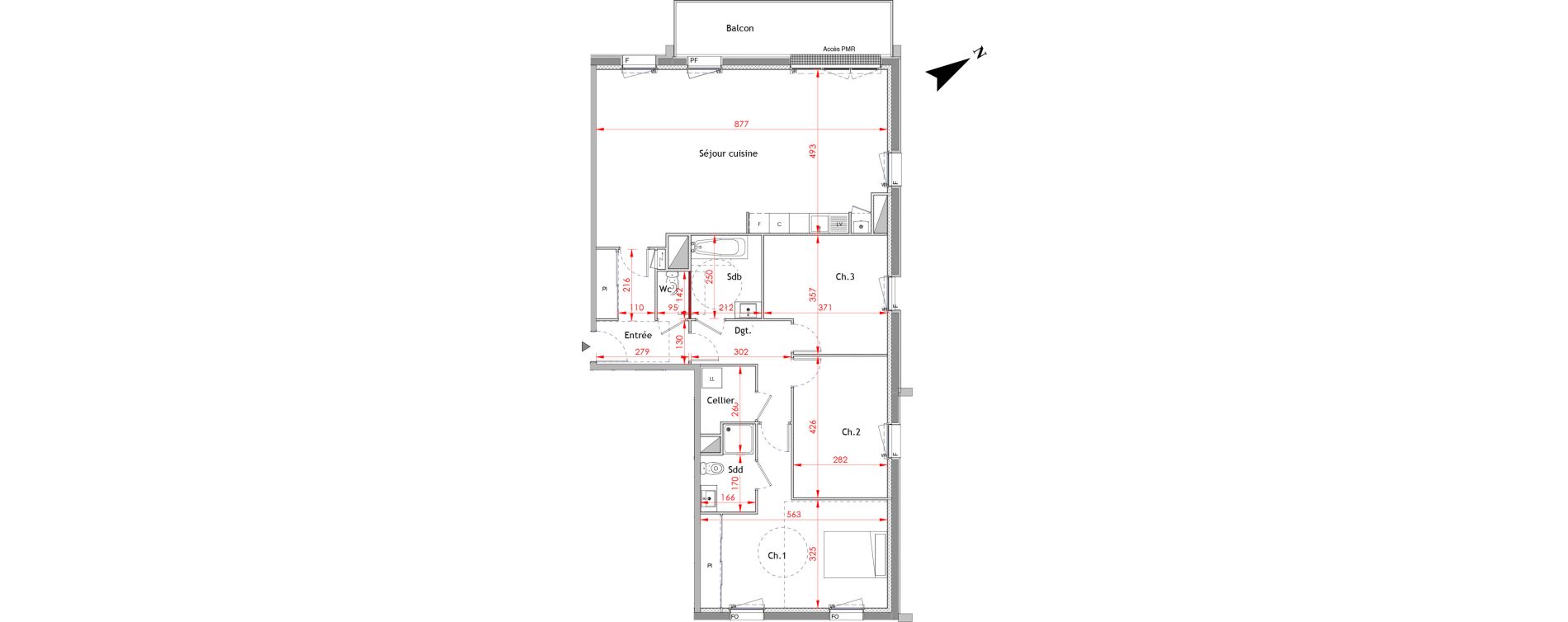 Appartement T4 de 114,47 m2 &agrave; Honfleur Centre