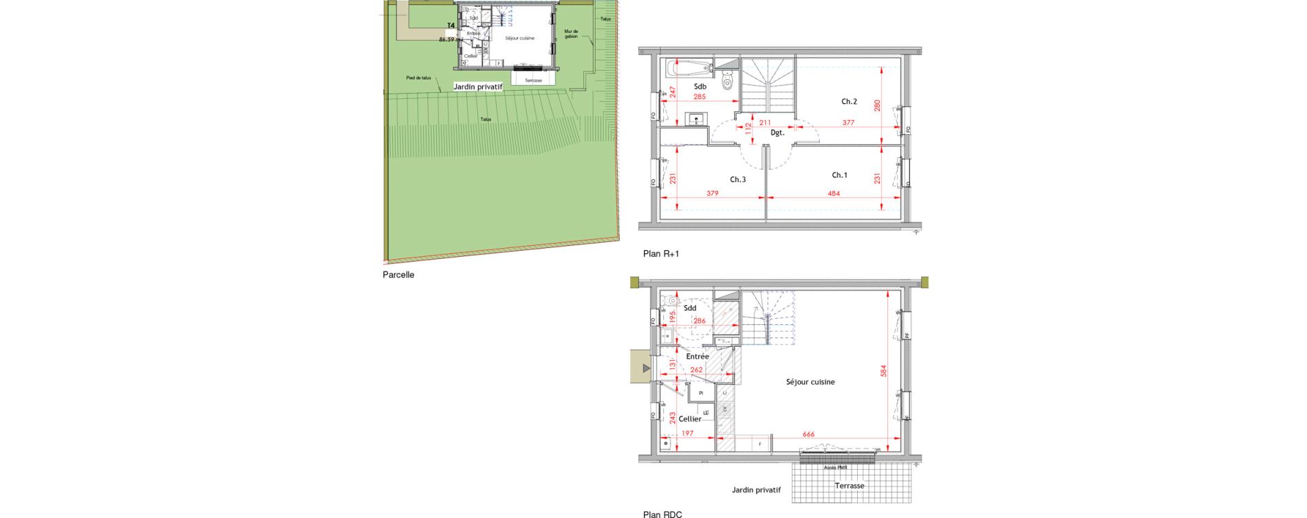 Maison T4 de 86,58 m2 &agrave; Honfleur Centre