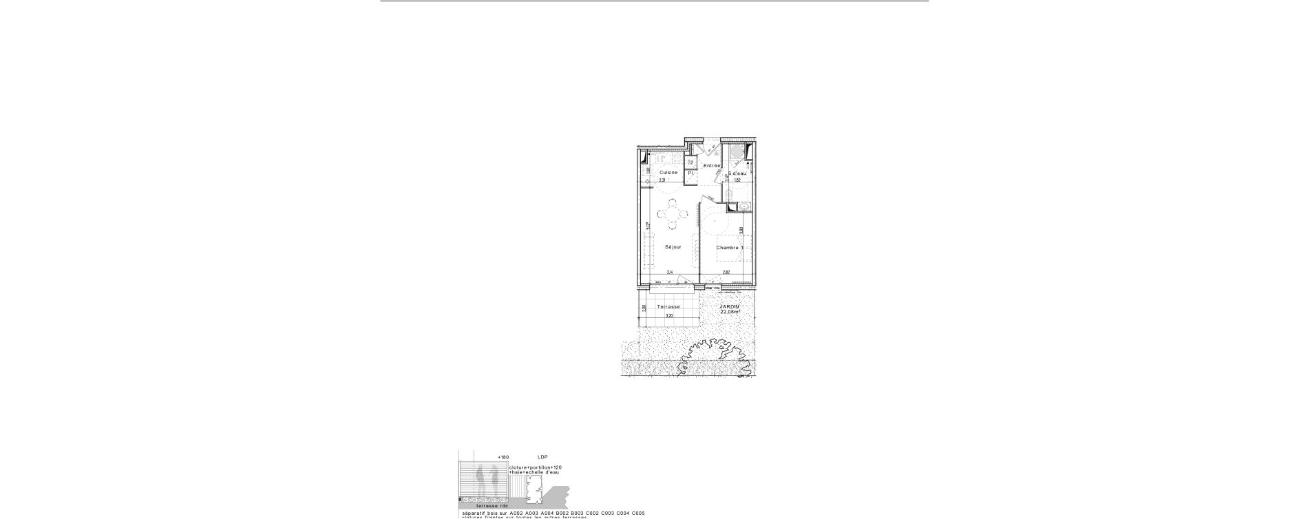 Appartement T2 de 42,02 m2 &agrave; Honfleur Centre