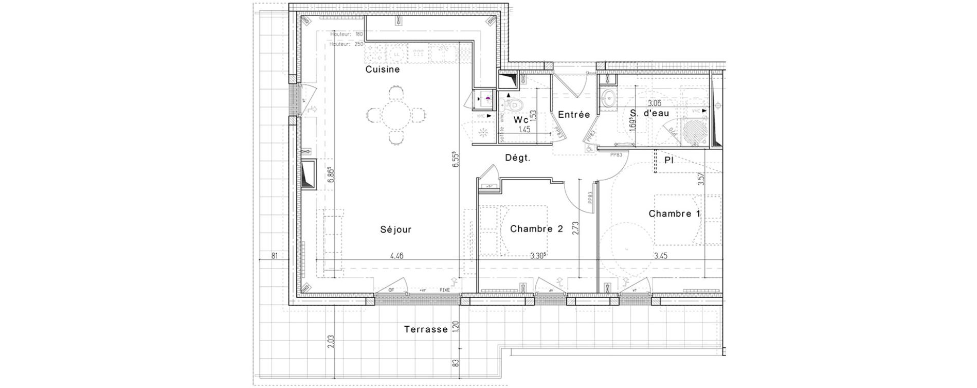 Appartement T3 de 66,26 m2 &agrave; Honfleur Centre
