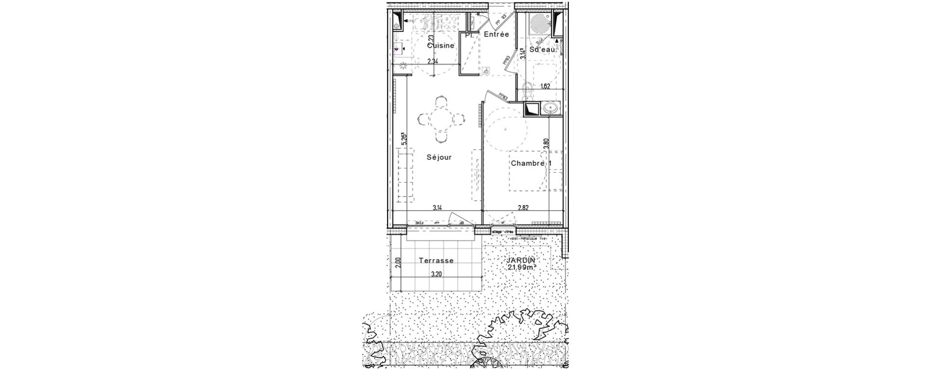 Appartement T2 de 43,12 m2 &agrave; Honfleur Centre