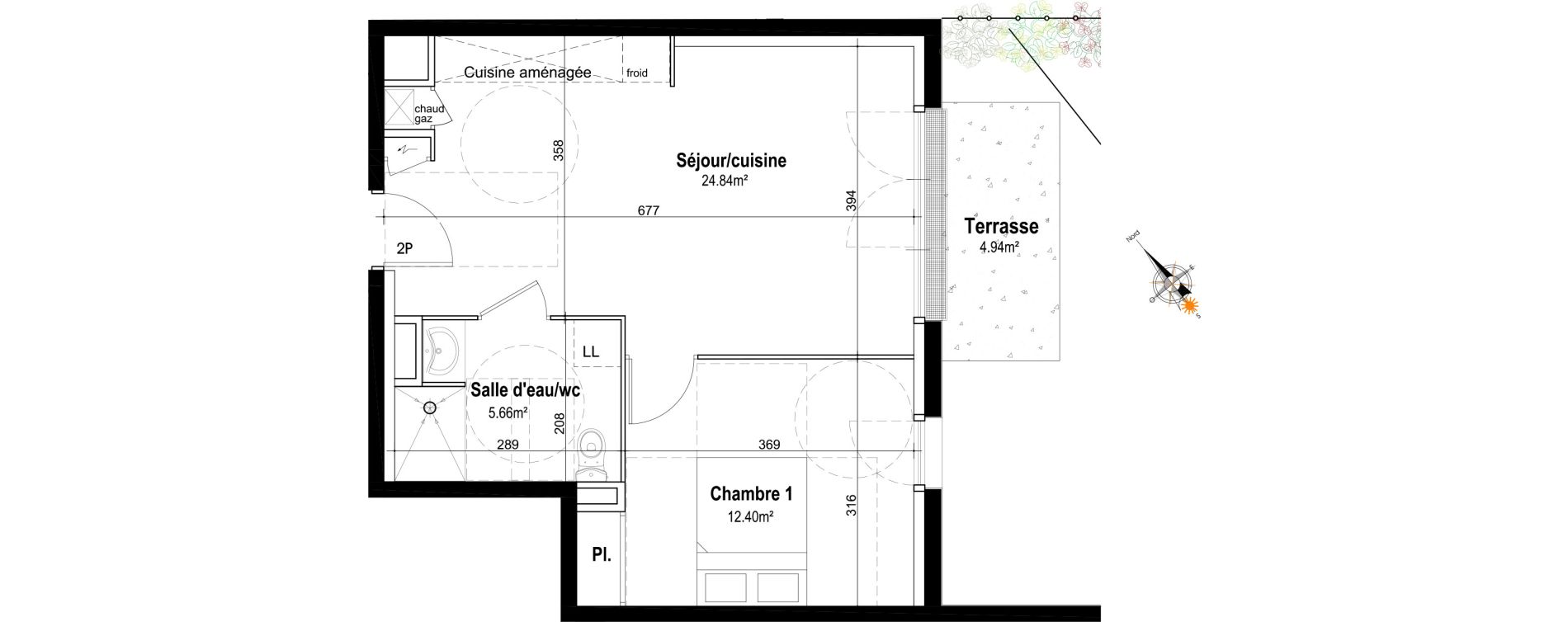 Appartement T2 de 42,90 m2 &agrave; Honfleur Centre