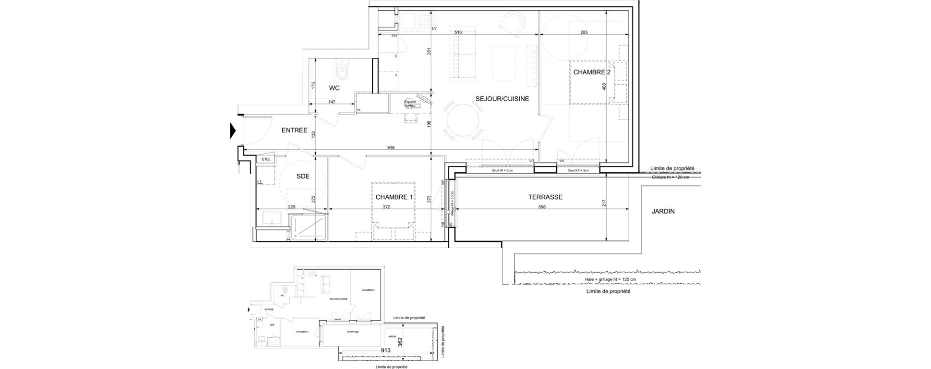 Appartement T3 de 63,16 m2 &agrave; Ifs Centre