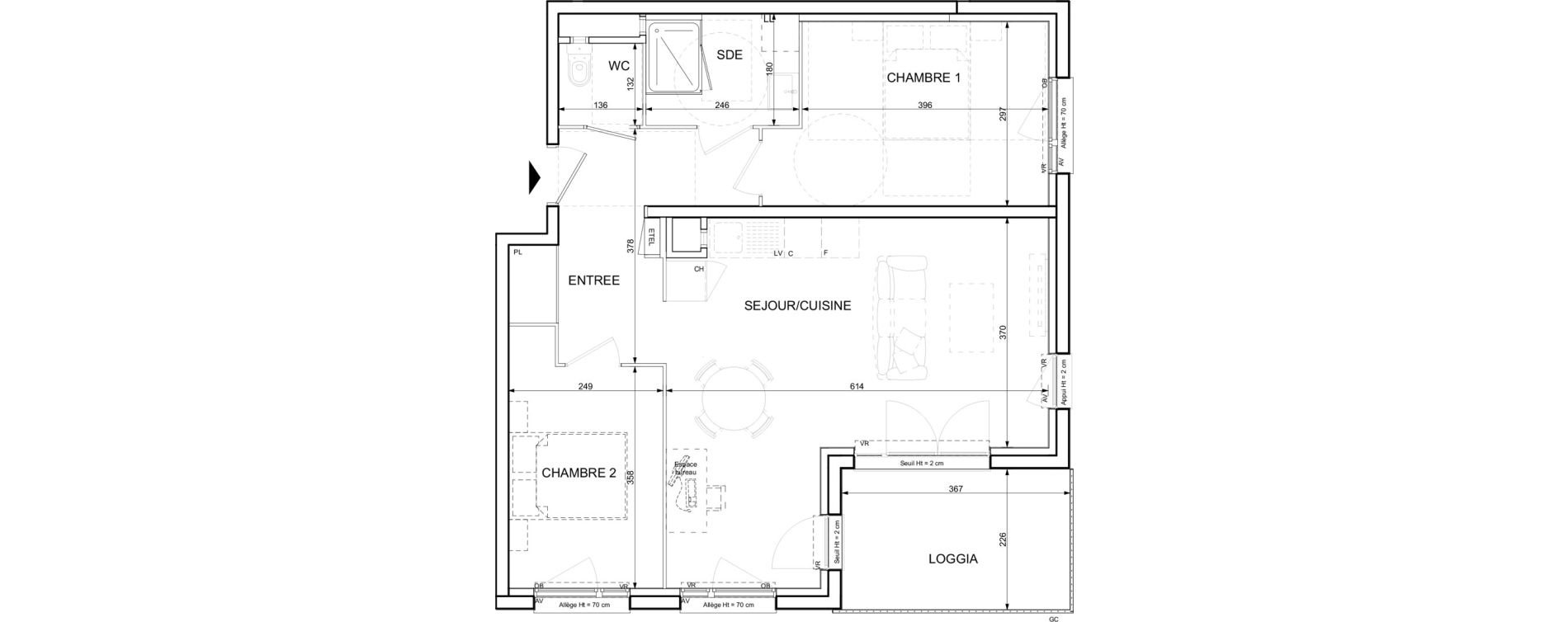 Appartement T3 de 65,13 m2 &agrave; Ifs Centre
