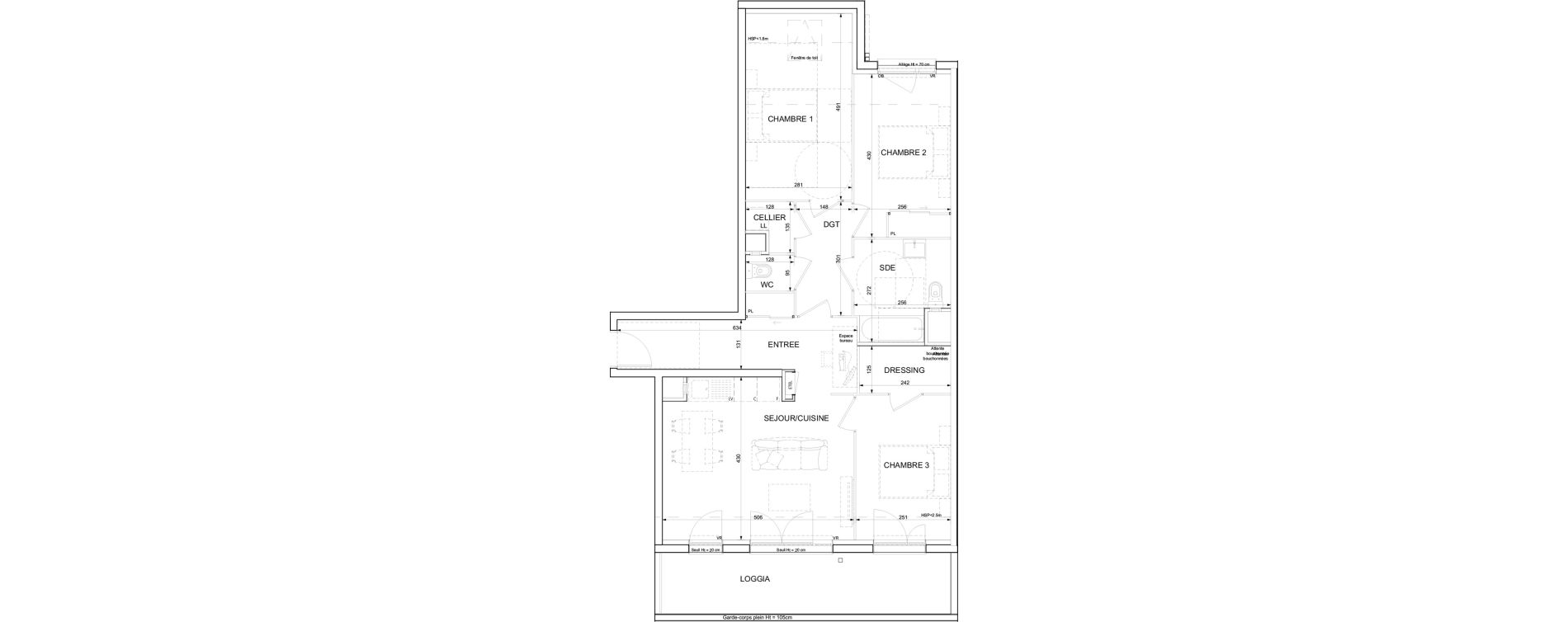 Appartement T4 de 79,24 m2 &agrave; Ifs Centre