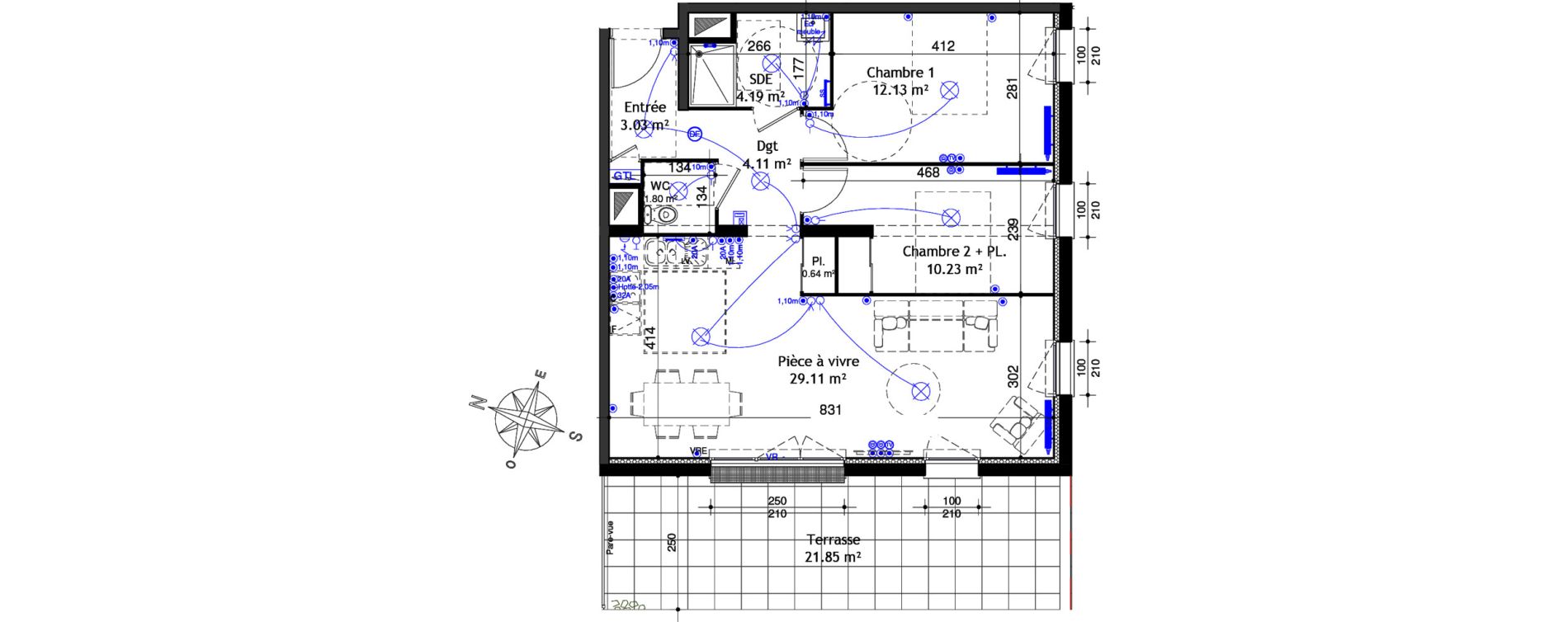 Appartement T3 de 65,25 m2 &agrave; Ifs Centre