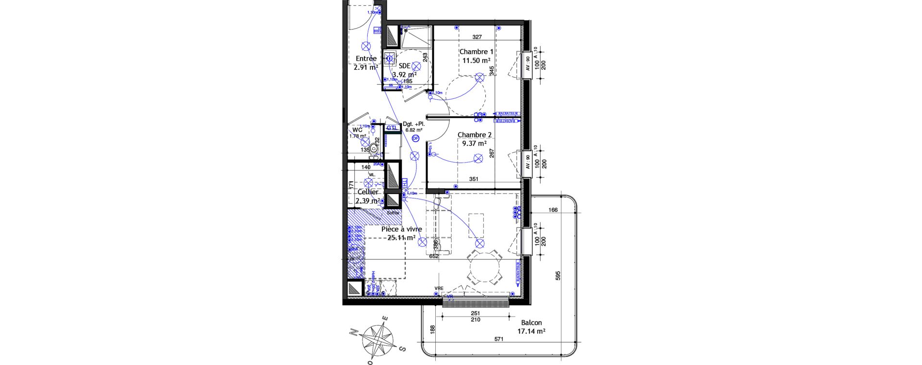 Appartement T3 de 63,79 m2 &agrave; Ifs Centre