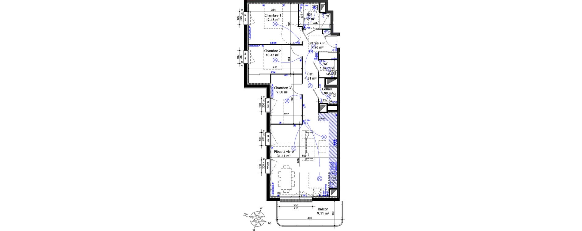 Appartement T4 de 80,32 m2 &agrave; Ifs Centre