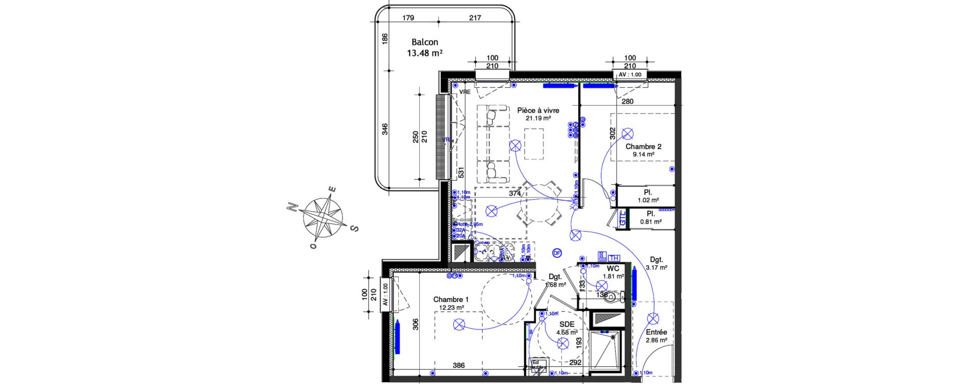 Appartement T3 de 58,48 m2 &agrave; Ifs Centre