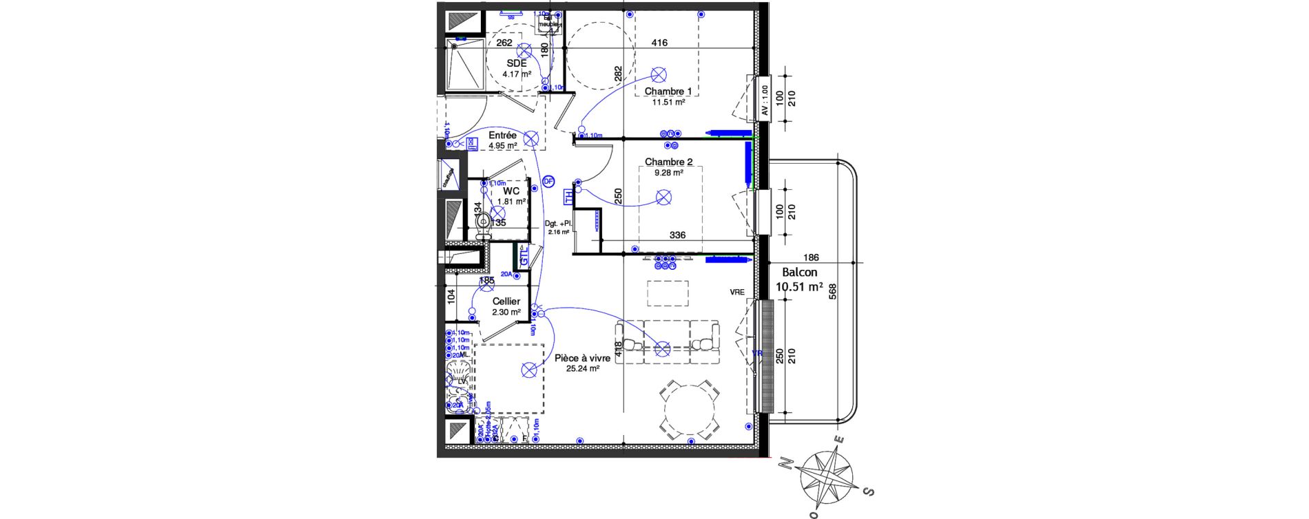 Appartement T3 de 61,43 m2 &agrave; Ifs Centre