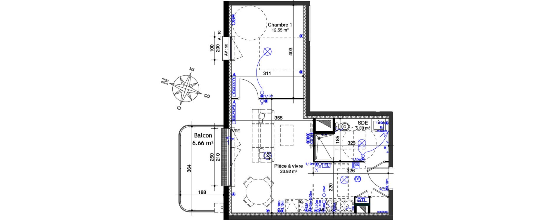 Appartement T2 de 41,85 m2 &agrave; Ifs Centre