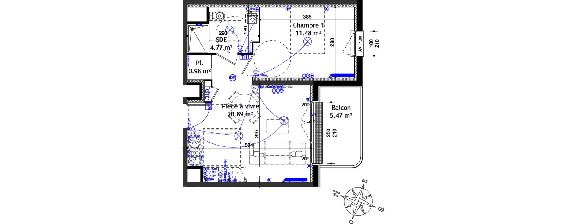 Appartement T2 de 38,13 m2 &agrave; Ifs Centre