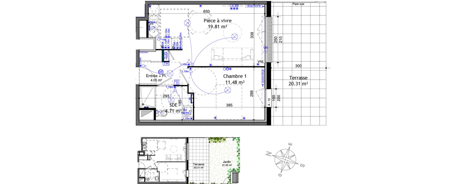 Appartement T2 de 40,06 m2 &agrave; Ifs Centre